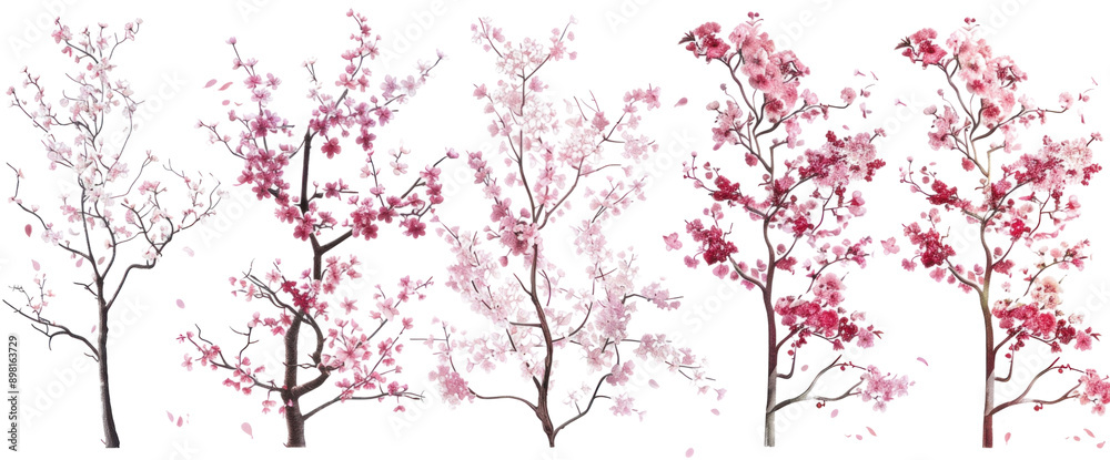 Fototapeta premium Cherry blossoms isolated on transparent background