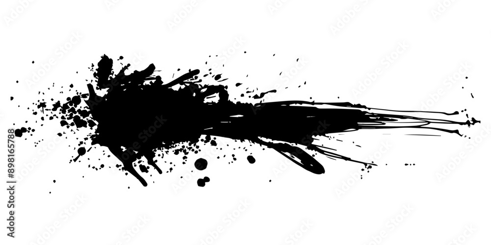 Black ink splash on a white background Black ink splash on a white background