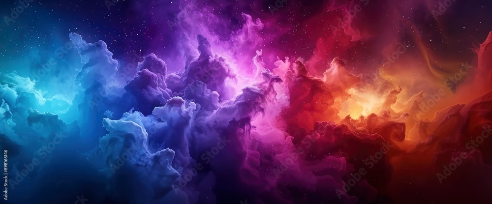 Space Background Featuring A Colorful Fractal Blue And Violet Nebula With A Star Field, Evoking Cosmic Wonder Space Background Featuring A Colorful Fractal Blue And Violet Nebula With A Star Field, Evoking Cosmic Wonder