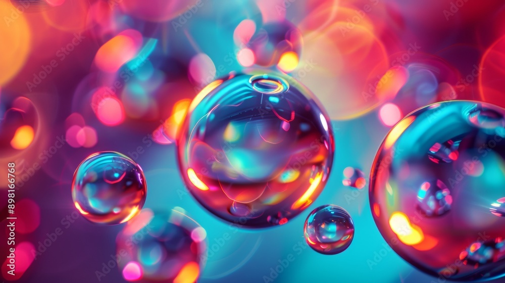 Colorful Bubbles with Abstract Background Colorful Bubbles with Abstract Background