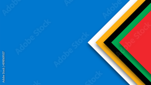 Abstract colored background for the Olympic Games. Geometric shapes in Olympic colors - red, green, orange, blue, black and white. Vector flag for sports games. Shape triangle, square