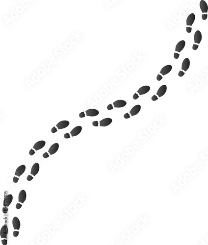 Footprint vector, shoes print isolated on white background