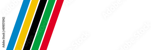 abstract geometric background, five olympic colors parallel lines