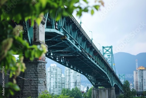 Underneath a Bridge in an Urban Setting photo