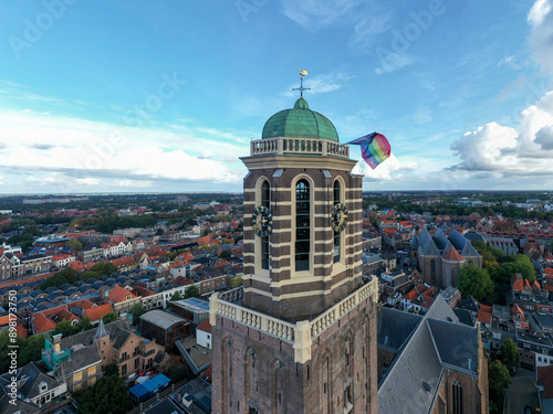 The landmark of Zwolle. De peperbus. LHBTI. High quality photo. Drone photo. photo