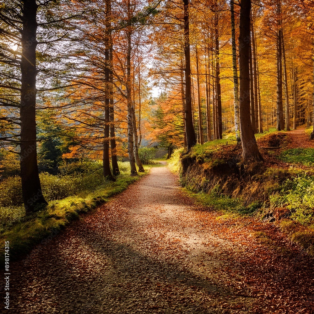 Obraz premium path in a forest, AI generated