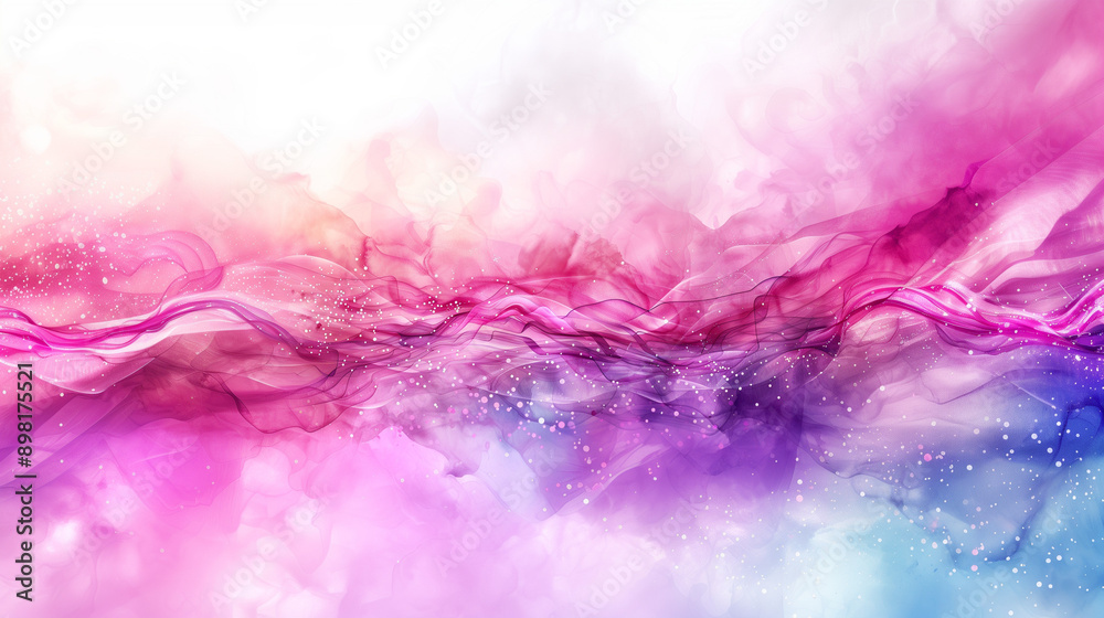 pink smoke on white background; strand of pink color; smoke shape waves/clouds
