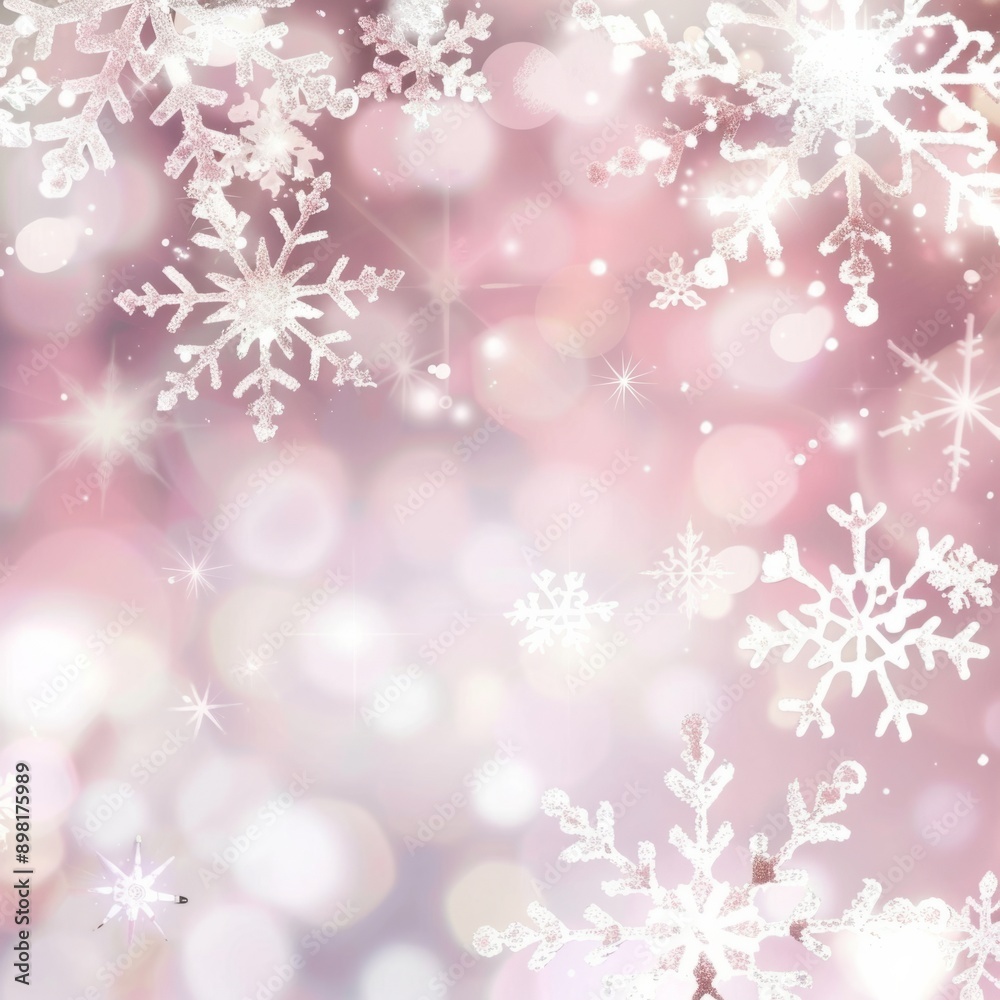 Winter background with snowflakes and bokeh lights. Christmas and Winter background with snowflakes and bokeh lights. Christmas and