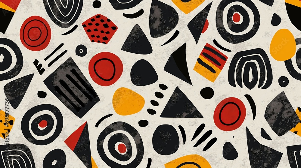 A colorful abstract pattern with many shapes and circles. Abstract background A colorful abstract pattern with many shapes and circles. Abstract background