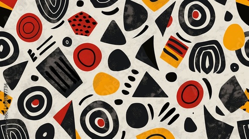 A colorful abstract pattern with many shapes and circles. Abstract background