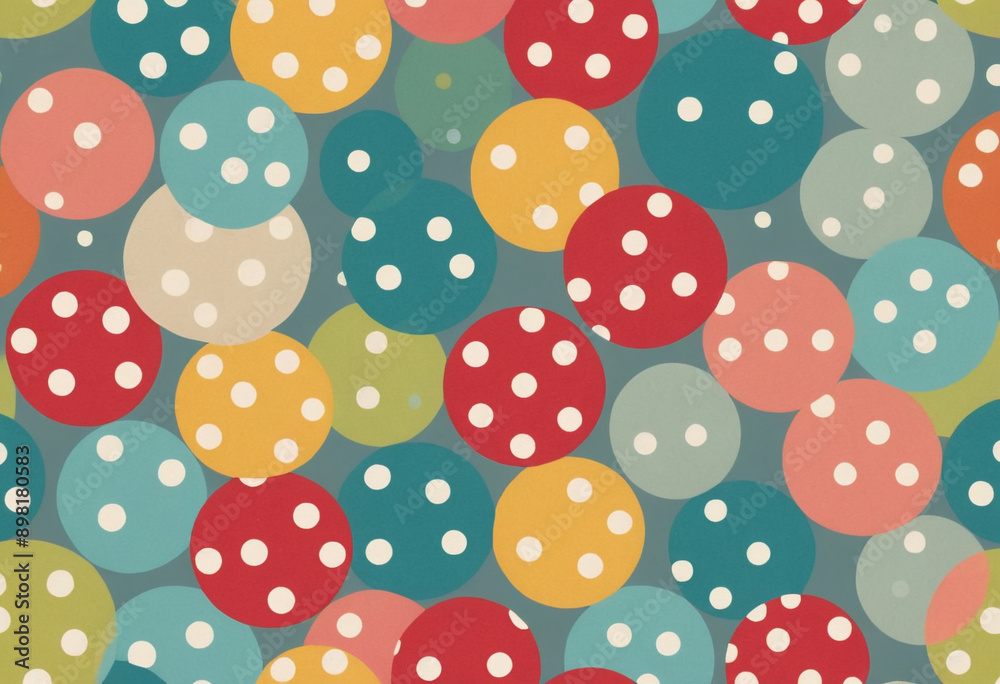  Seamless background pattern with polka dots. 