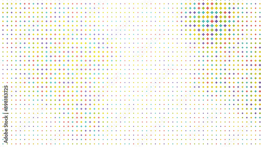 Bold and Bright: LGBTQ+ Pixel Art - This eye-catching pattern combines rainbow colors with pixelated crosses and plus signs, creating a bold statement of inclusivity. Bold and Bright: LGBTQ+ Pixel Art - This eye-catching pattern combines rainbow colors with pixelated crosses and plus signs, creating a bold statement of inclusivity.