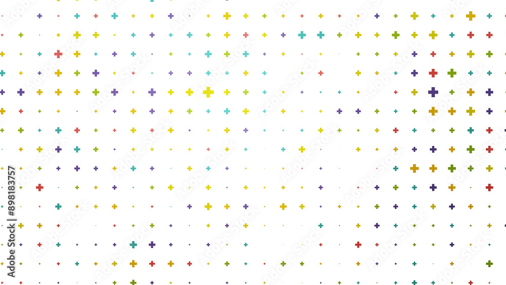 Inclusive Design: Geometric Plus Pattern - A modern, geometric pattern featuring rainbow colors and plus signs, promoting diversity and equality. Inclusive Design: Geometric Plus Pattern - A modern, geometric pattern featuring rainbow colors and plus signs, promoting diversity and equality.