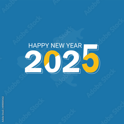 Happy New Year 2025 premium editable text effect Vector illustration template