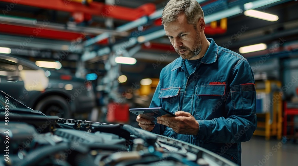 A digital tablet is used by a diagnostic process service technician to retrieve data in real time and identify any underlying problems influencing the operation of the vehicle engine. A digital tablet is used by a diagnostic process service technician to retrieve data in real time and identify any underlying problems influencing the operation of the vehicle engine.