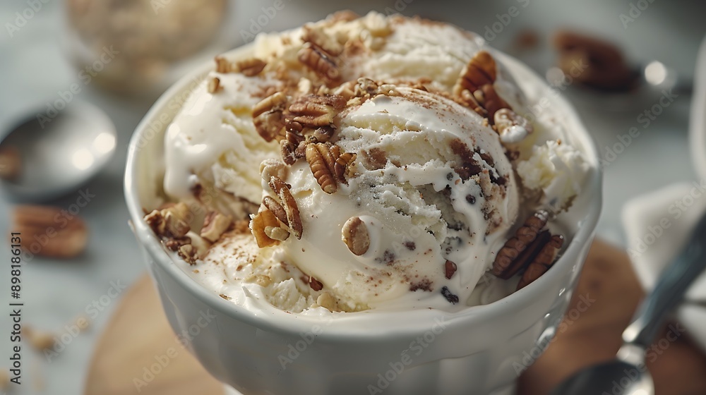 Bread with delicious ice cream topping, ice cream with delicious Bread topping Bread with delicious ice cream topping, ice cream with delicious Bread topping