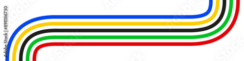 Colored Olympic Games lines directed upwards