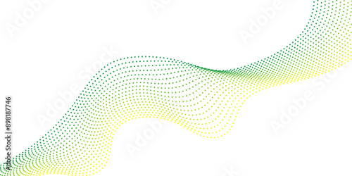 Abstract dots particles flowing wavy colorful isolated on white background. Vector illustration design elements in concept of technology, energy, science, music.