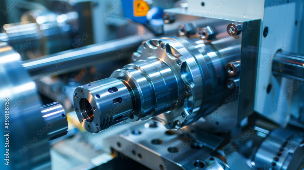 Fototapeta premium Precision machinery components in a high-tech manufacturing plant