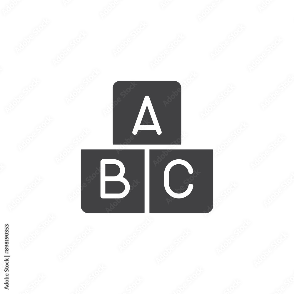 A B C alphabet blocks vector icon A B C alphabet blocks vector icon