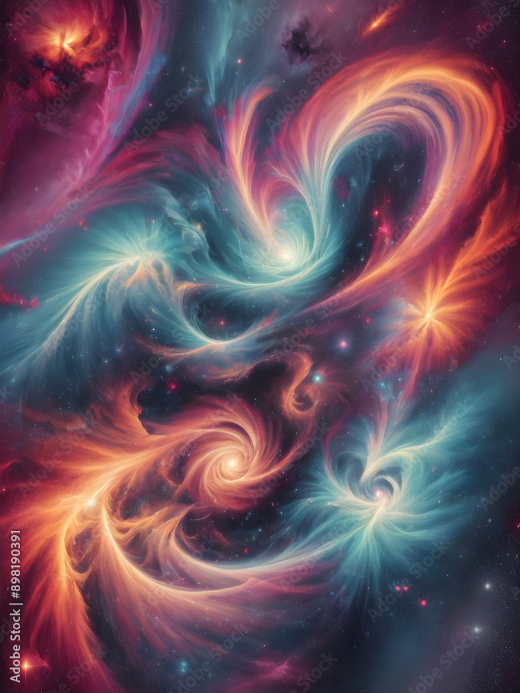 Nebula background with swirling colors Nebula background with swirling colors