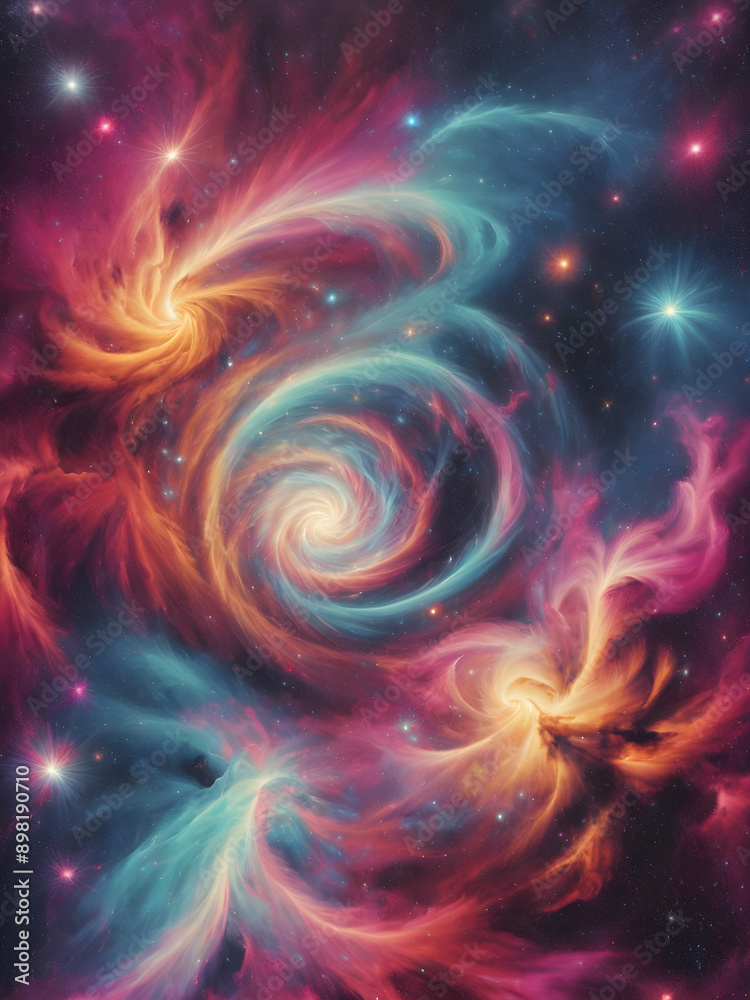 Obraz premium Nebula background with swirling colors