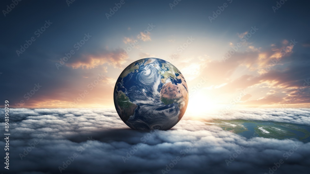 photograph of Planet earth with sunrise in space on white background photograph of Planet earth with sunrise in space on white background