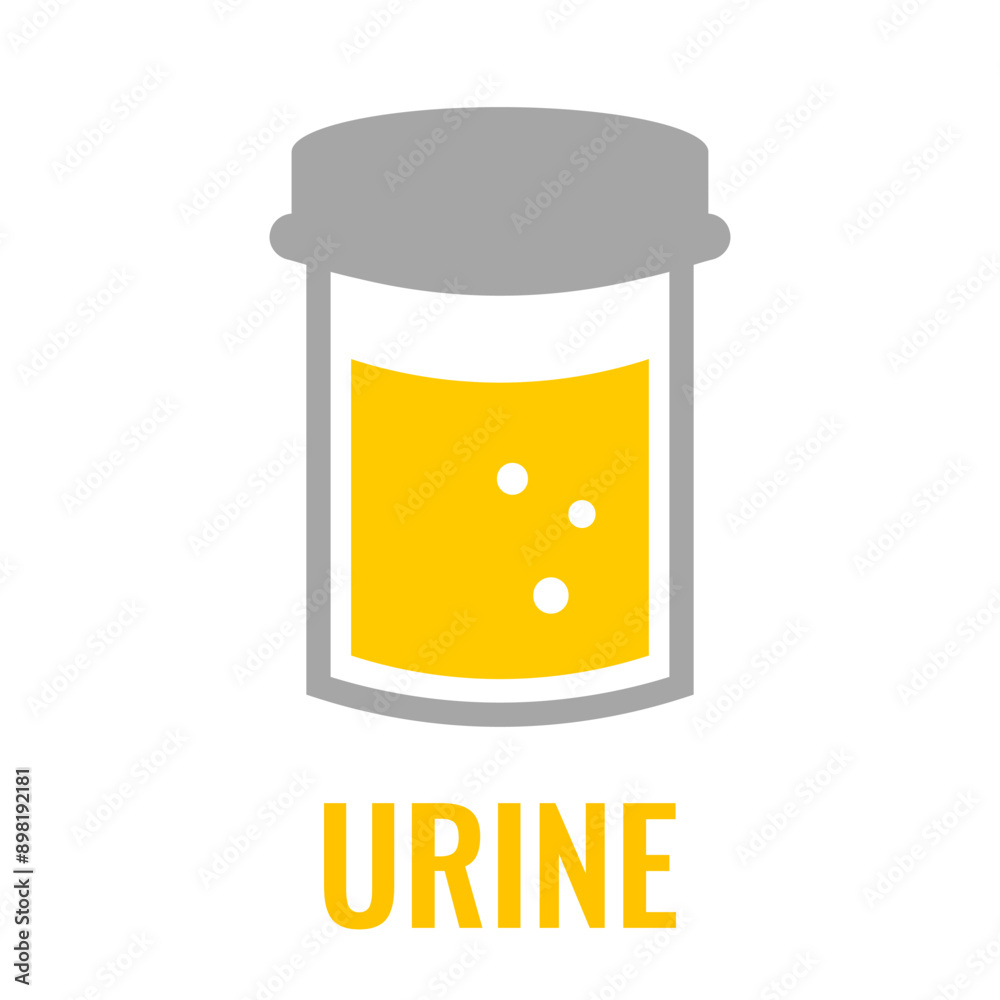 Urine cup medical vector icon