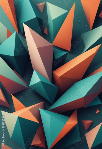  Abstract polygonal shapes in a dynamic layout. 