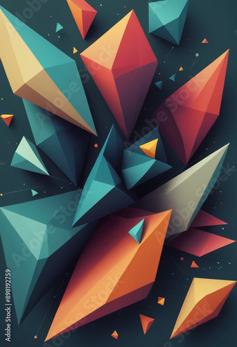  Abstract polygonal shapes in a dynamic layout. 