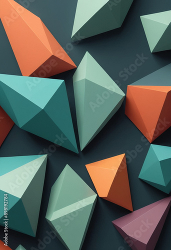  Abstract polygonal shapes in a dynamic layout. 
