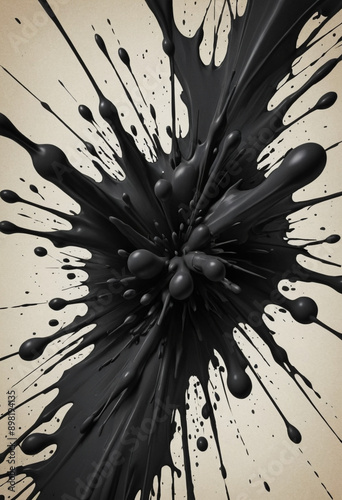  Artistic ink splatters on a textured background. 
