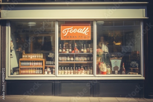 Food and drink store window architecture container variation.