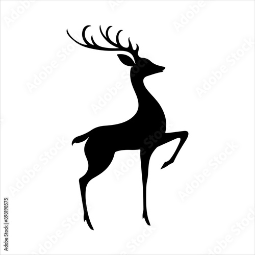Cute baby deer silhouette on white background. Baby deer icon vector sign illustration design.