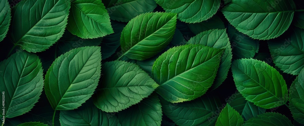 Full Frame Of Green Leaves Pattern Background, Providing A Lush And Vibrant Nature-Inspired Look Full Frame Of Green Leaves Pattern Background, Providing A Lush And Vibrant Nature-Inspired Look