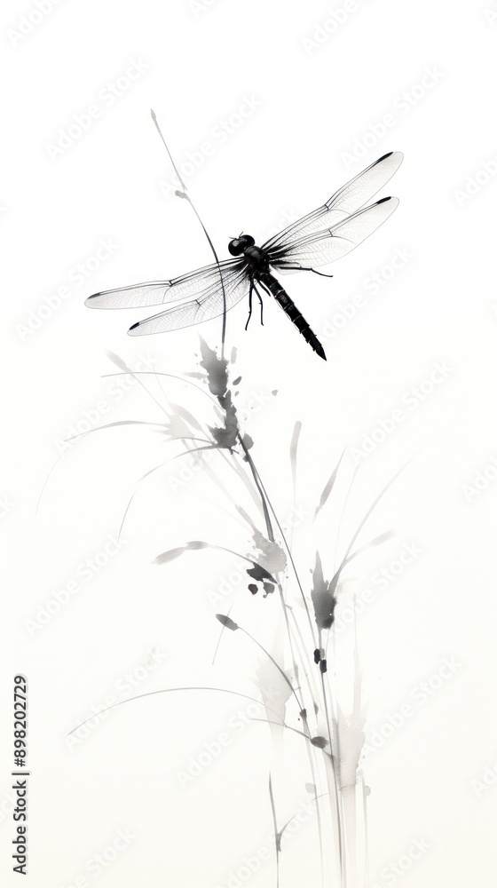 Dragonfly perched on the branch animal insect invertebrate. Dragonfly perched on the branch animal insect invertebrate.