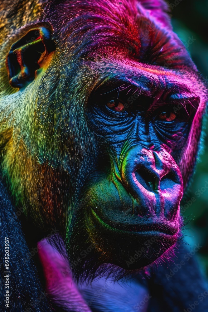 Beautiful portrait of a gorilla in the jungle. Selective focus. Beautiful portrait of a gorilla in the jungle. Selective focus.