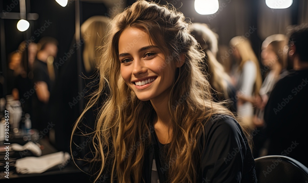 Smiling Woman Sitting at Table Smiling Woman Sitting at Table