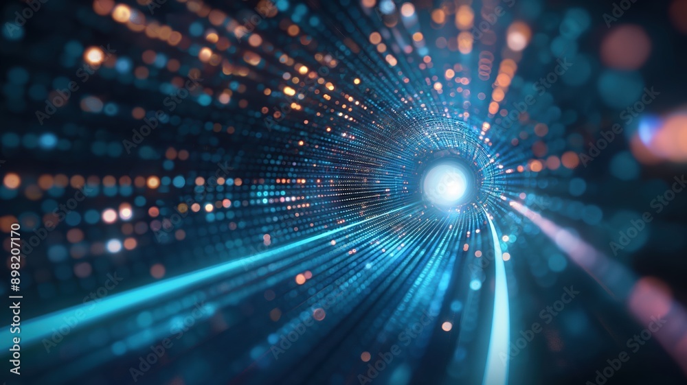 Abstract tunnel background, data connectivity, adaptive intelligence, cognitive visuals, vibrant colors, futuristic design Abstract tunnel background, data connectivity, adaptive intelligence, cognitive visuals, vibrant colors, futuristic design