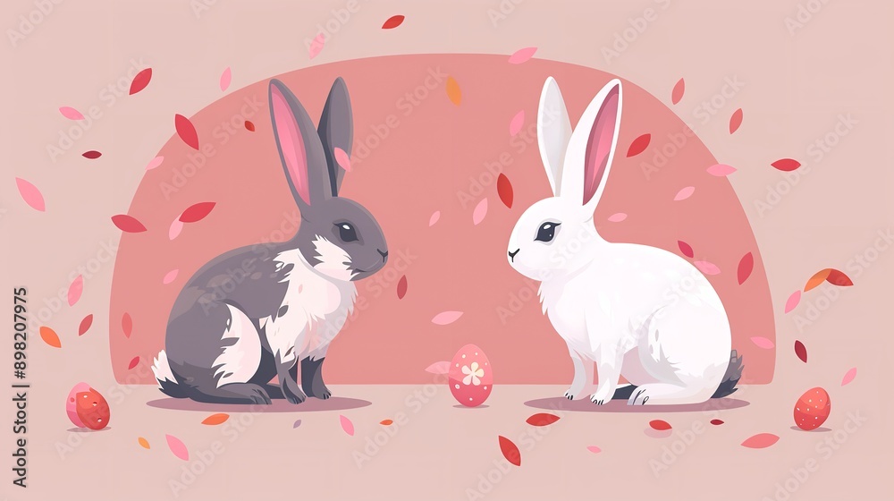 Obraz premium Isolated in pastel pink background flat illustration