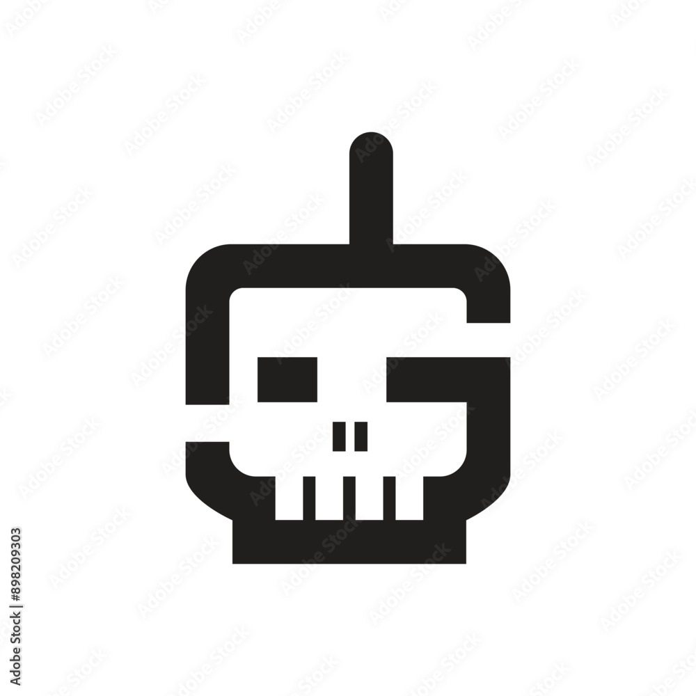 Human skull cartoon illustration and doodle, logo mascot Human skull cartoon illustration and doodle, logo mascot
