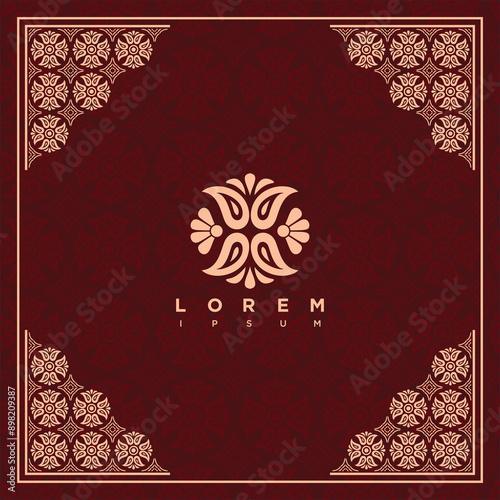 Tableau sur toile Ethnic floral Batik frame Design Pattern