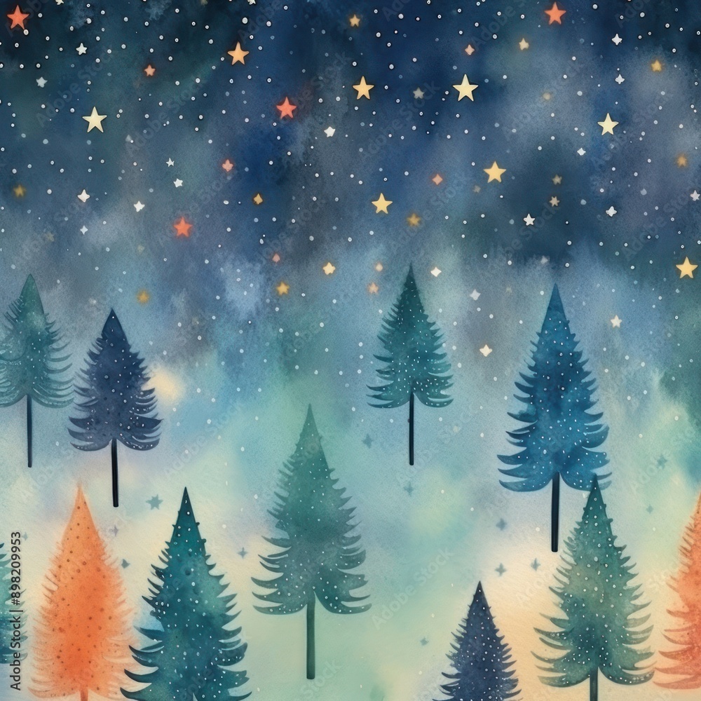 Obraz premium Magic christmas backgrounds outdoors pattern.