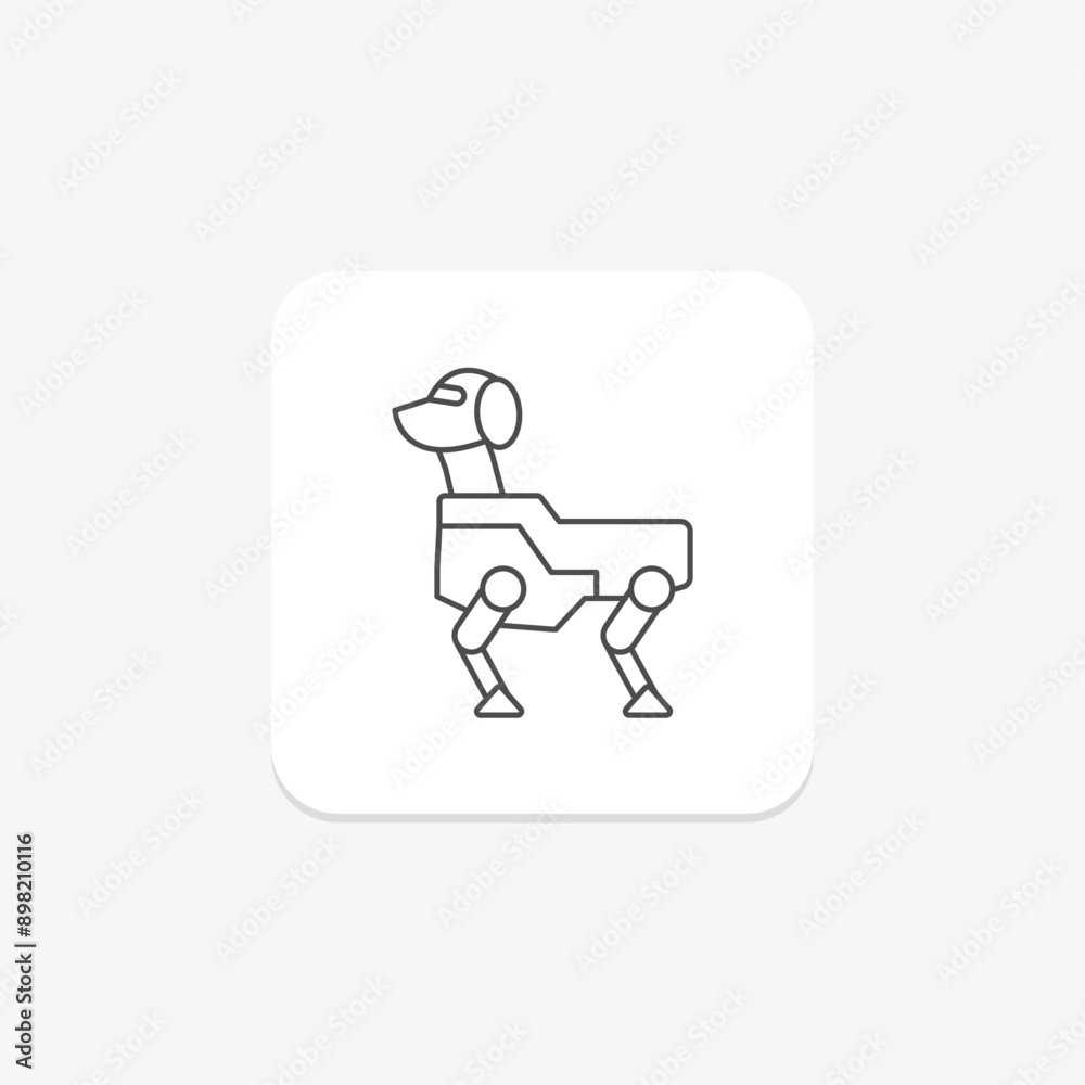 Robot Dog thinline icon , vector, pixel perfect, illustrator file Robot Dog thinline icon , vector, pixel perfect, illustrator file