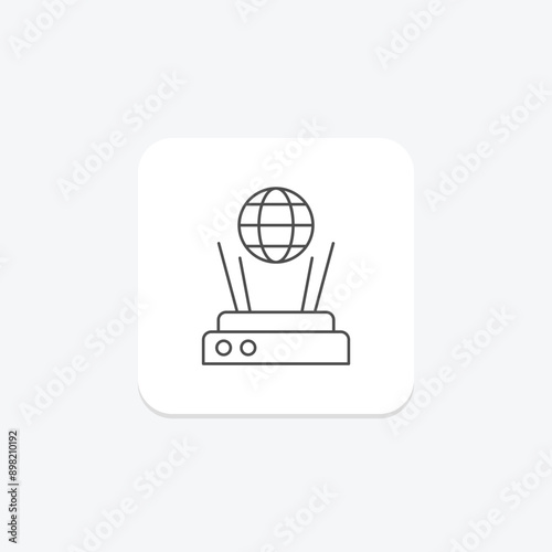 Technological Hologram thinline icon , vector, pixel perfect, illustrator file