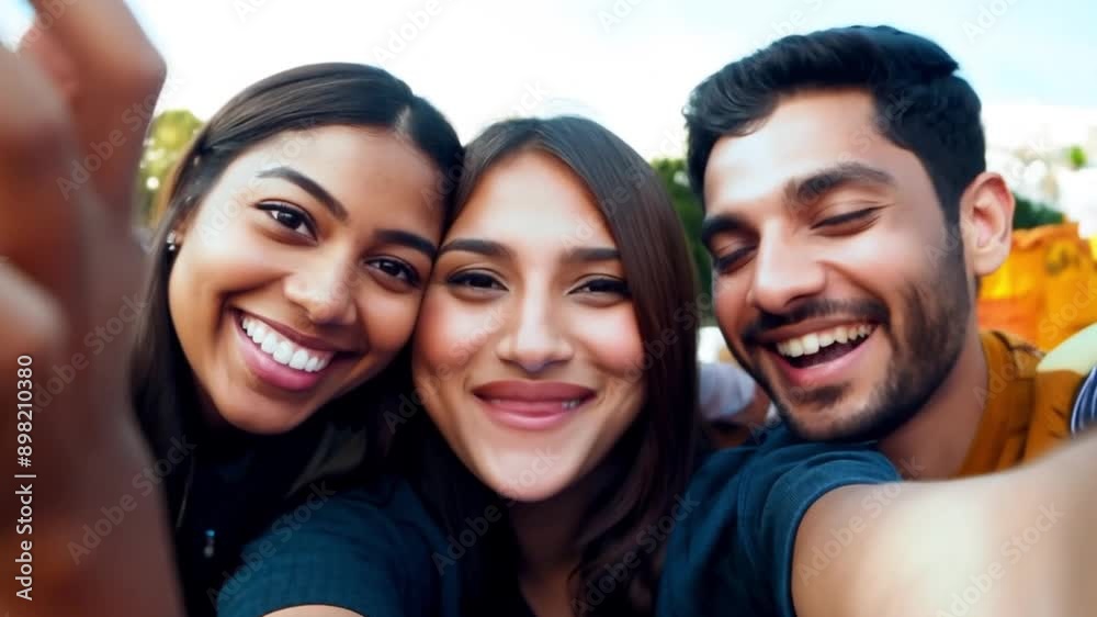A group of happy people is sharing a fun moment. Young friends take a selfie picture during a leisure event. The team is traveling together. Smiling community portrait looking at camera A group of happy people is sharing a fun moment. Young friends take a selfie picture during a leisure event. The team is traveling together. Smiling community portrait looking at camera