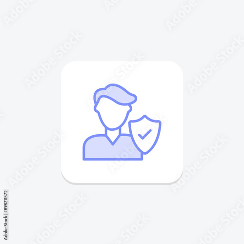 Employee Insurance duotone line icon , vector, pixel perfect, illustrator file