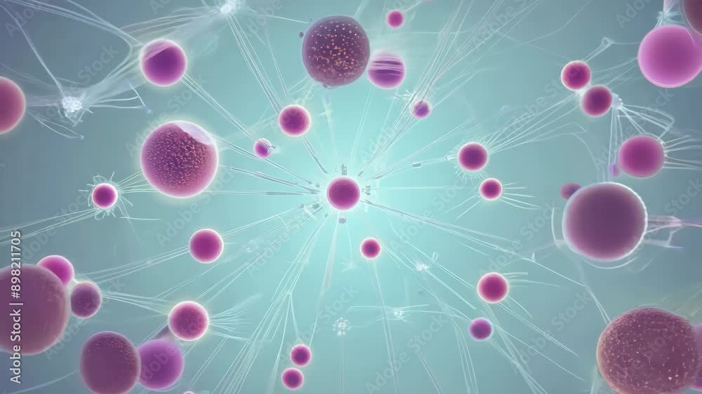 Animated Cell Division With Spindle Fibers in 3D Stock Video | Adobe Stock