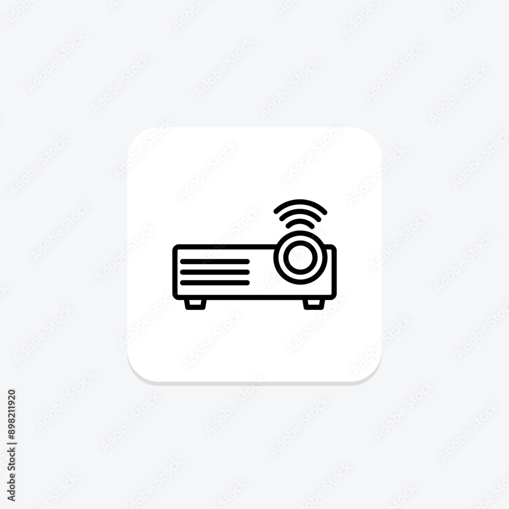 Projector line icon , vector, pixel perfect, illustrator file Projector line icon , vector, pixel perfect, illustrator file
