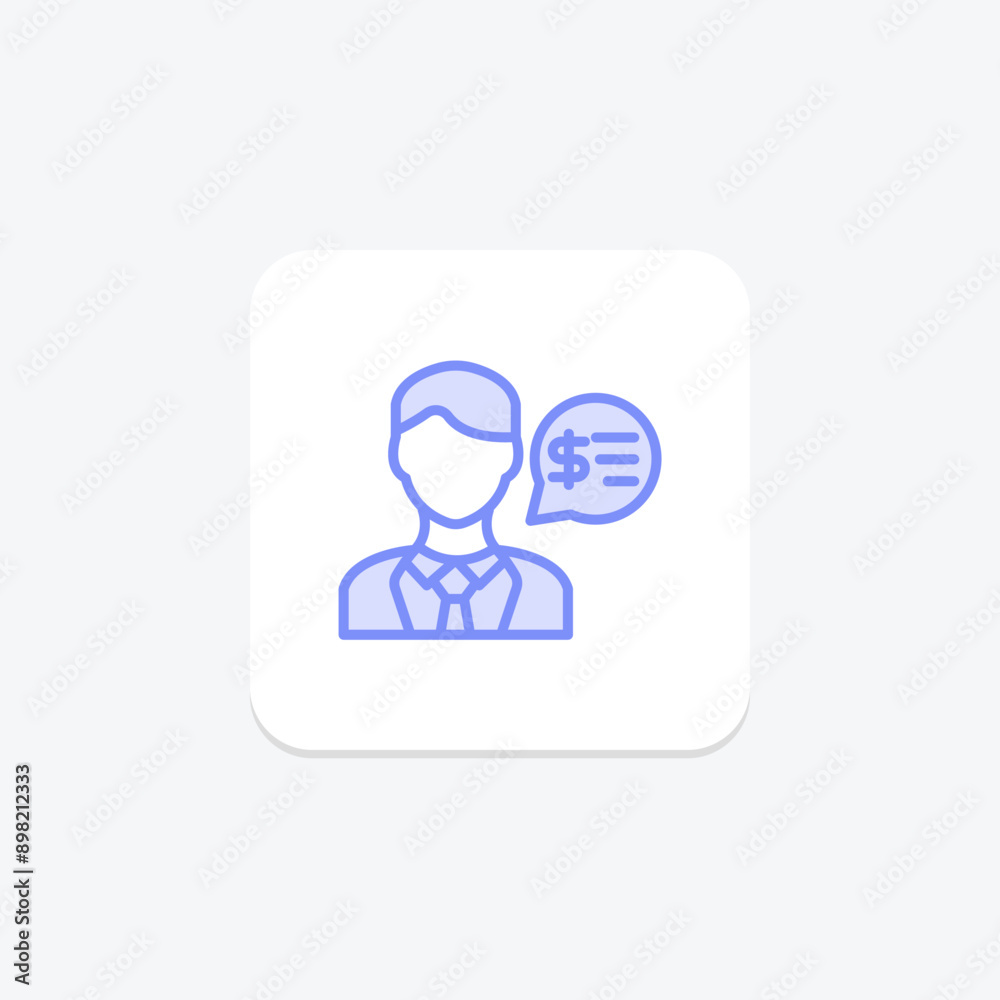 Financial Advisor duotone line icon , vector, pixel perfect, illustrator file Financial Advisor duotone line icon , vector, pixel perfect, illustrator file